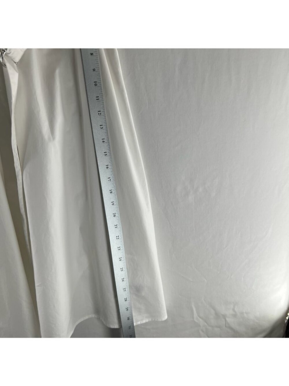 Michael Kors Cotton Poplin Midi Shirt Dress Sz M Belted Cuffed Slip Liner White - Picture 9 of 15